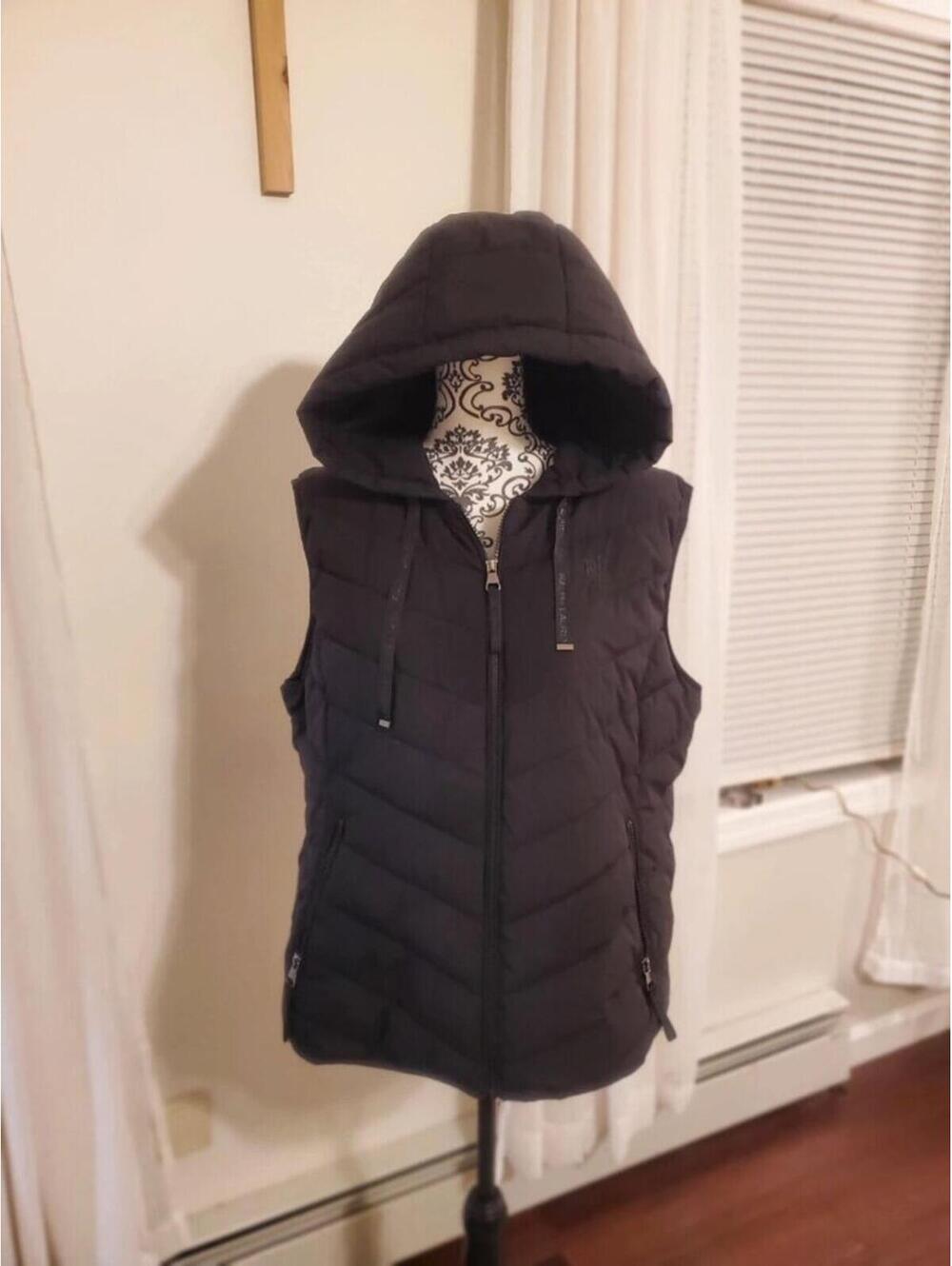 Lauren By Ralph Lauren Black Vest